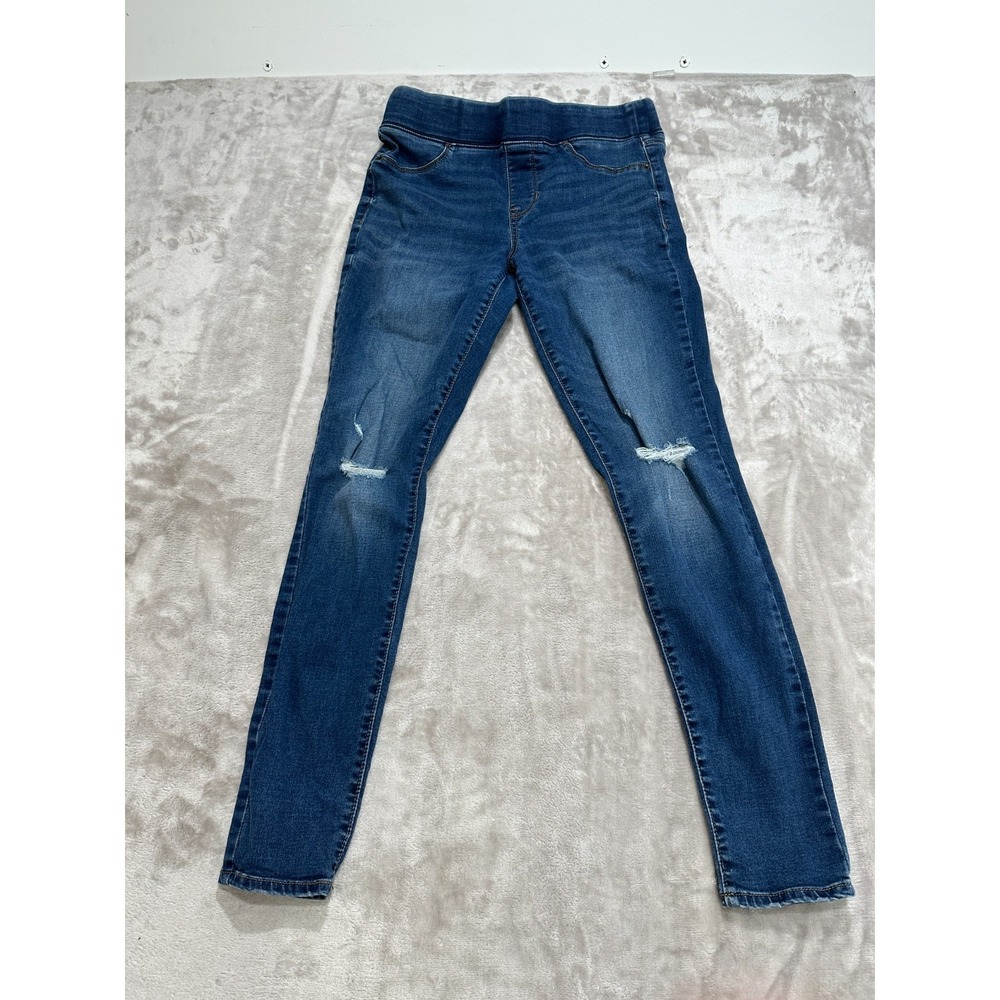 Old Navy Rockstar Jeggings Womens Size‎ 8 Blue Denim Stretch Distressed EUC